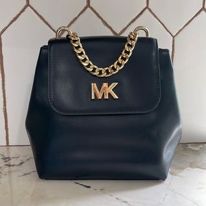 Michael Kors Leather Backpack with Gold Chain